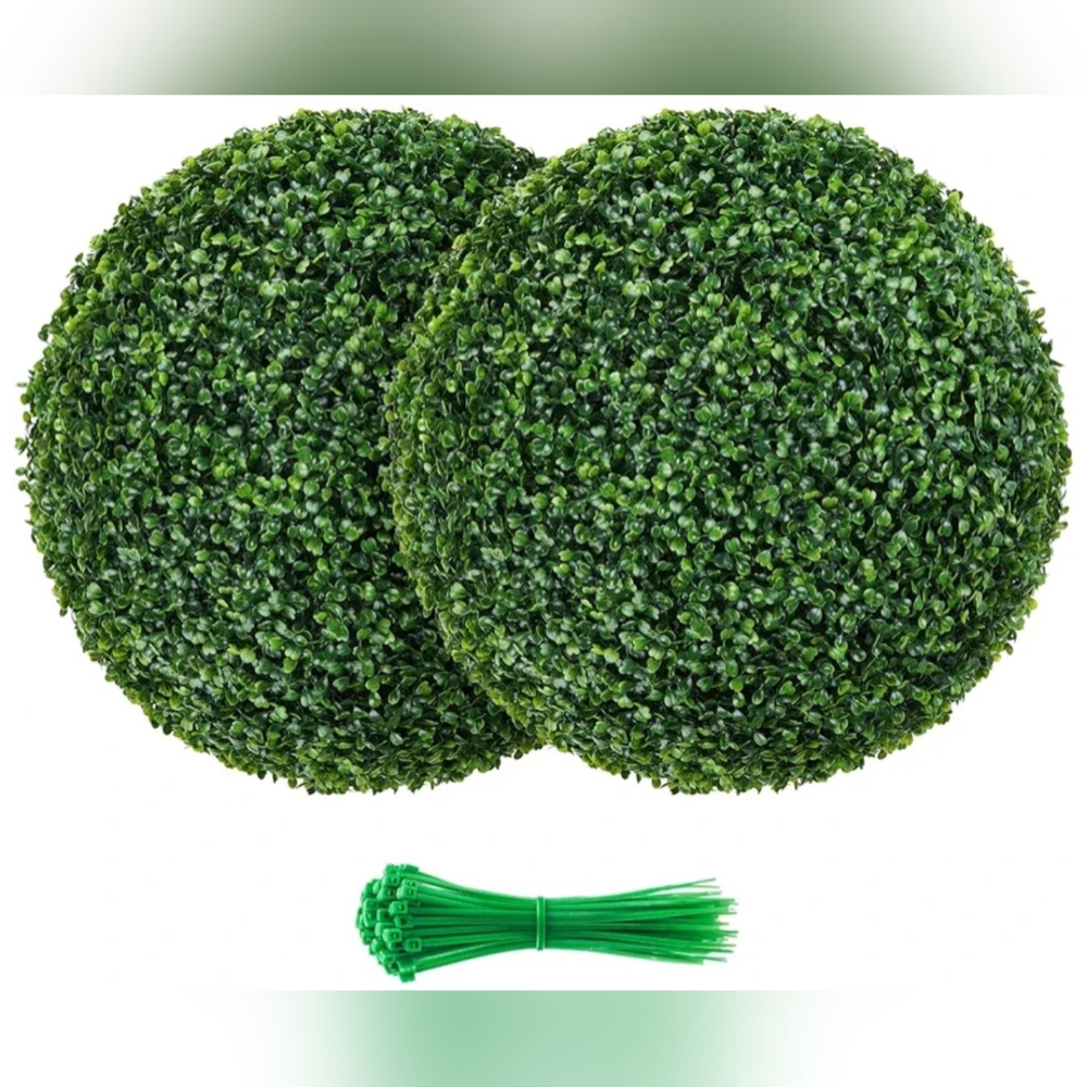 15in Boxwood Topiary Ball Artificial Plant Topiary Ball Faux Boxwood Dect 4pack